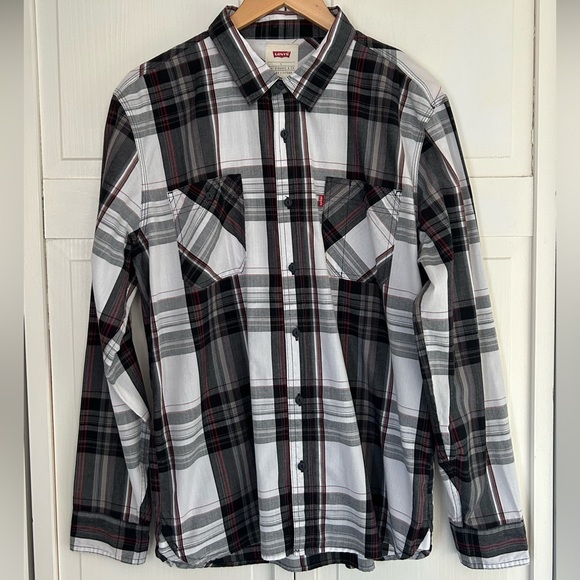Levi’s Men’s Size L Long Sleeve Button Down Plaid Shirt - Picture 7 of 12